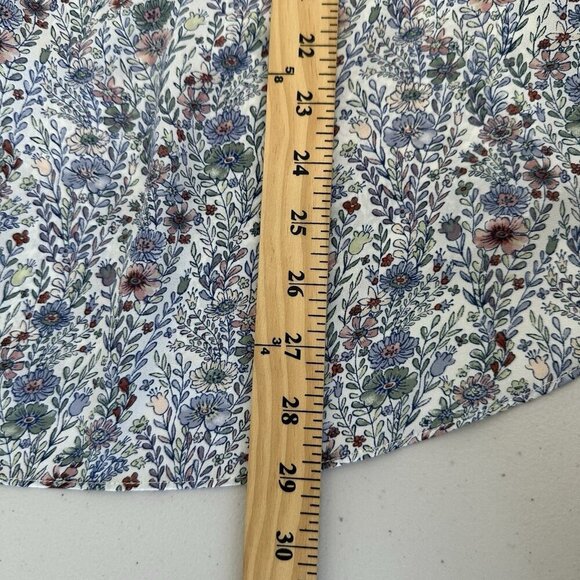 Rose & Olive Blouse Size 1X Floral Print Pintuck - Picture 9 of 11